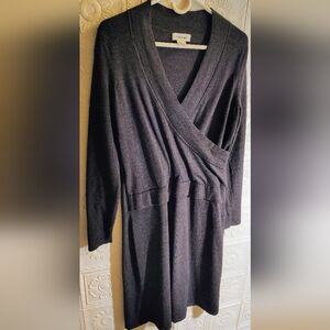 Calvin Klein Medium Moreno Wool Knee Length Dark Gray Dress